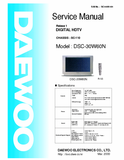 Daewoo DSC-30W60N Service Manual Digital HDTV [commander R-V3] - [8.468Kb - Part 1/4] pag. 97